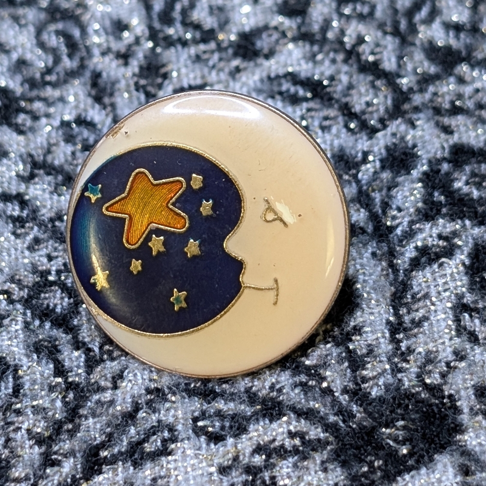 Moon and Star Enamel Pin